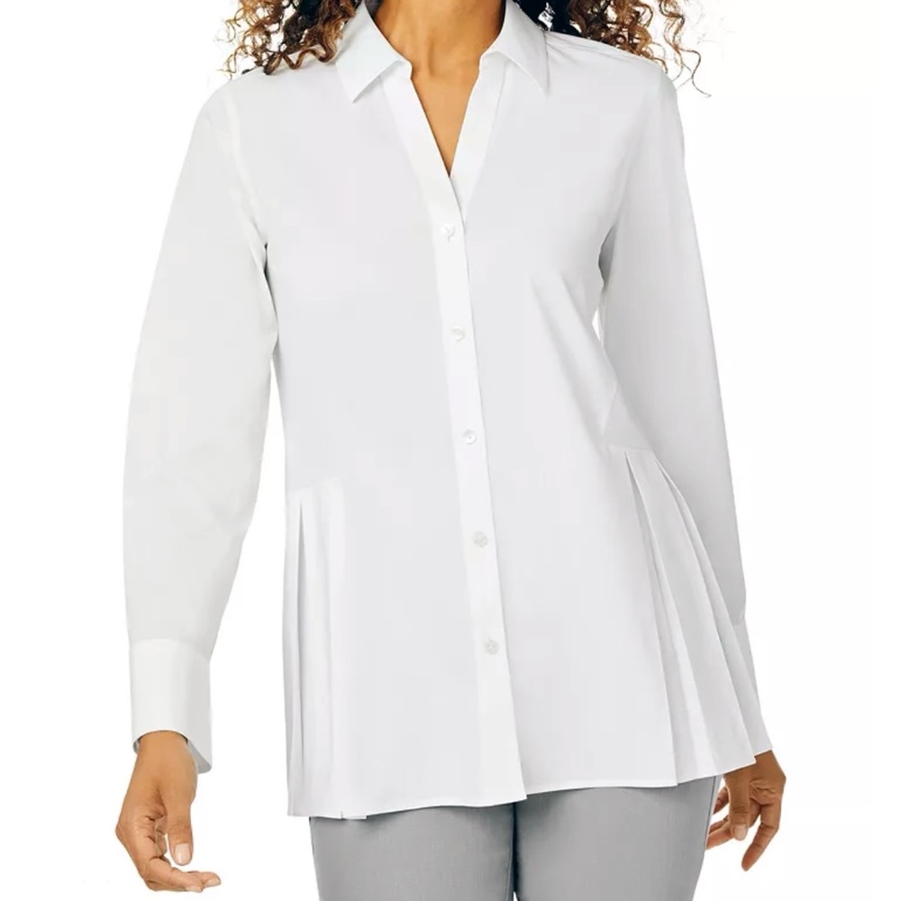 Foxcroft Women’s Pippa Non-Iron Stretch Pleated Tunic Shirt